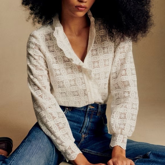 Sezane ecru blouse- size M - Picture 1 of 9